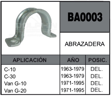 Imagen de BA0003 ABRAZADERA DEL C10 C20 C30 71-15