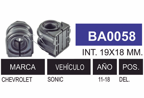 Imagen de BA0058 G. BARRA CHEV. DEL. SONIC 12-15