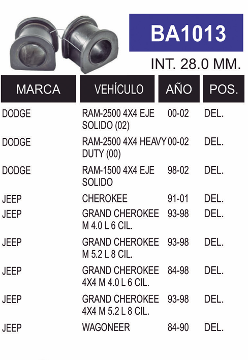 Imagen de BA1013 G. BARRA CHRYSLER DEL.
