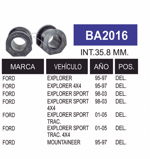 Imagen de BA2016 G. BARRA FORD DEL. EXPLORER,