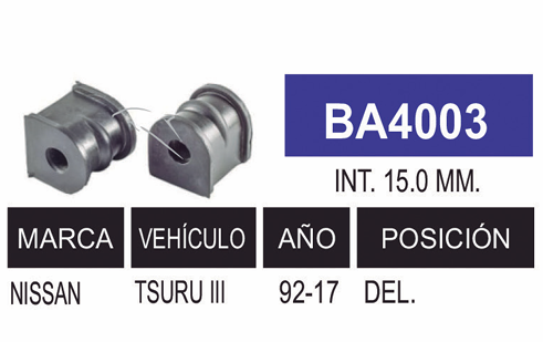 Imagen de BA4003 G. BARRA NISSAN INT. TSURU III 92-15