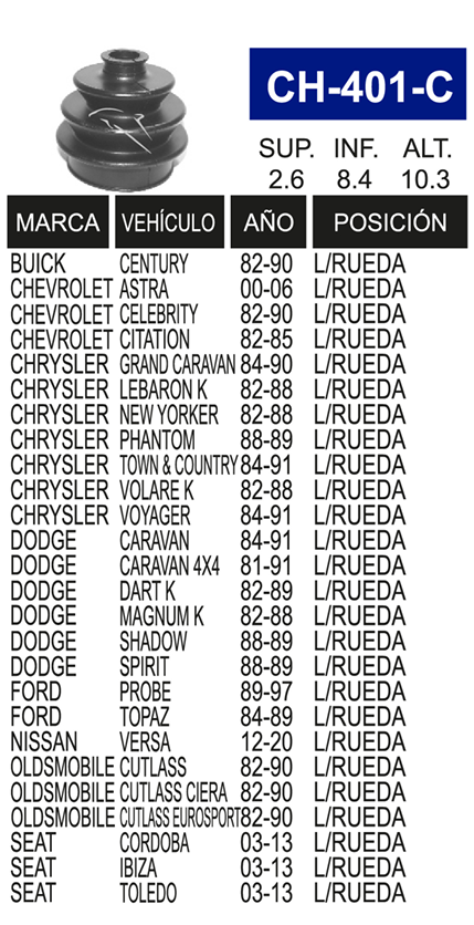 Imagen de CH-401-C MACH.  L/R  IZQ.DER.TODOS K 88-89