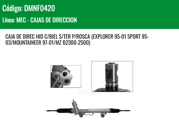 Imagen de DMNF0420 CAJA DE DIREC HID C/BIEL S/TER P/ROSCA (EXPLORER 95-01 SPORT 95-03/MOUNTAINEER 97-01/MZ B2300-2500)