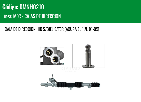 Imagen de DMNH0210 CAJA DE DIRECCION HID S/BIEL S/TER (ACURA EL 01-05)