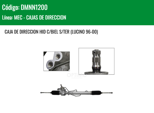 Imagen de DMNN1200 CAJA DE DIRECCION HID C/BIEL S/TER (LUCINO 96-00)