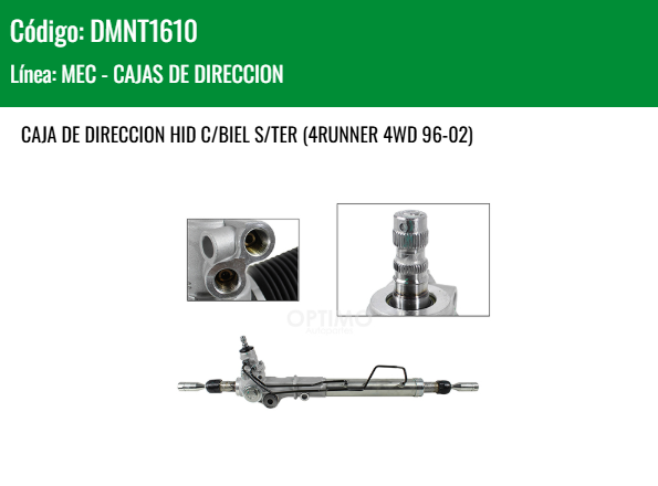 Imagen de DMNT1610 CAJA DE DIRECCION HID C/BIEL S/TER (4RUNNER 4WD 96-02)