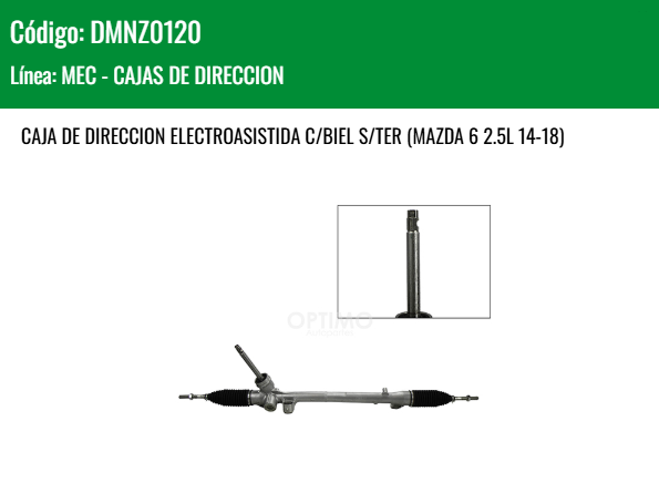 Imagen de DMNZ0120 CAJA DE DIRECCION ELECTROASISTIDA C/BIEL S/TER (MAZDA 6 2.5L 14-18)