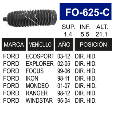 Imagen de FO-625-C MACH DIR HID FOCUS ECOSPORT RC-