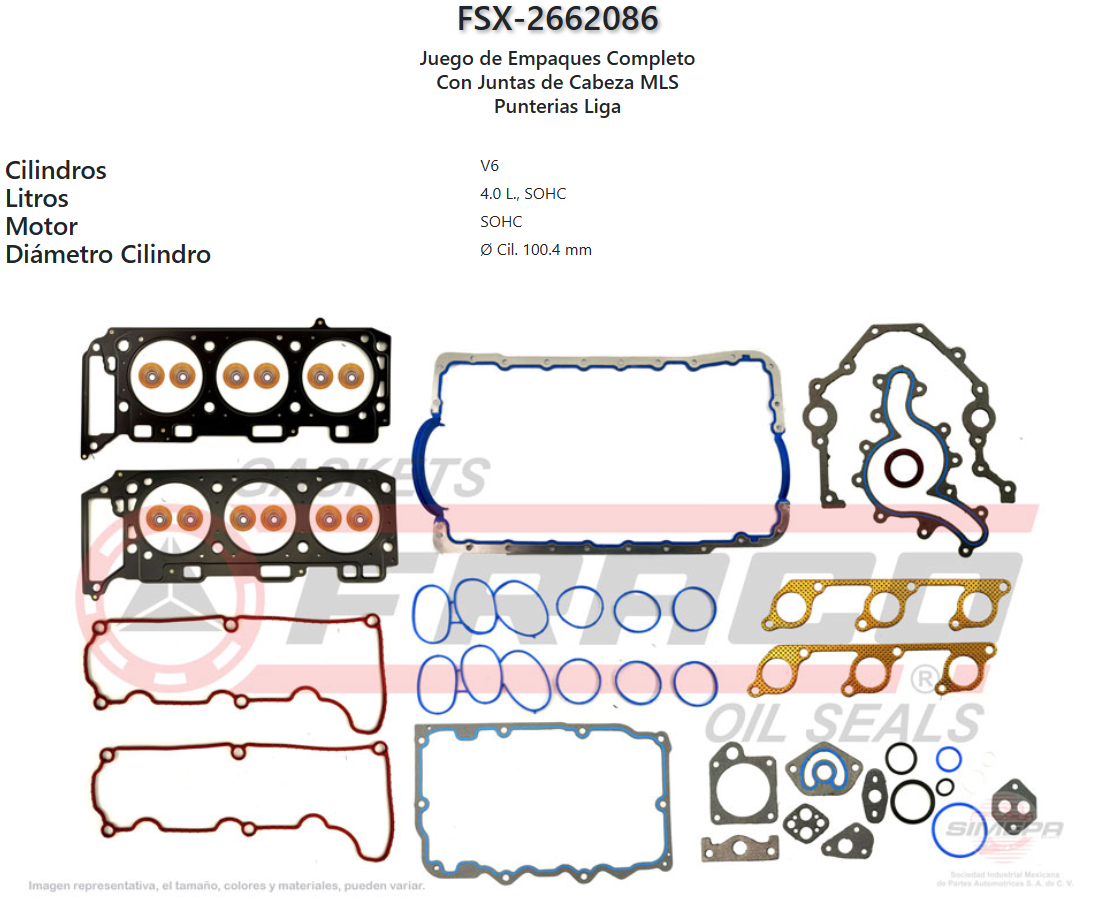 Imagen de FSX-2662086 JGO COMPL FORD EXPLORER SOHC
