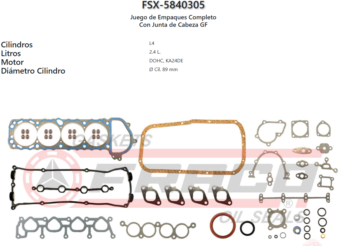 Imagen de FSX-5840305 JGO COMPL NISSAN URVAN KA24DE