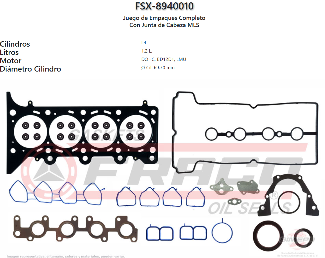 Imagen de FSX-8940010 Chevrolet 4 Cil. 16V, Spark  DOHC 11/13