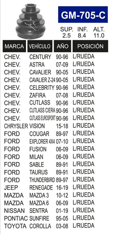 Imagen de GM-705-C MACH. L/R IZQ. Y DER. CAVALIER ,