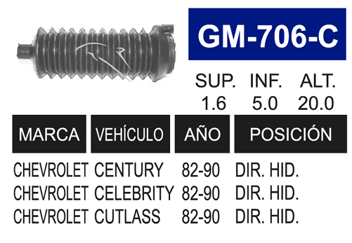 Imagen de GM-706-C MACH  DIR HID CUTLASS CENTURY 92