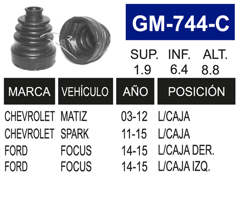 Imagen de GM-744-C MACH L/R SPARK 11-15