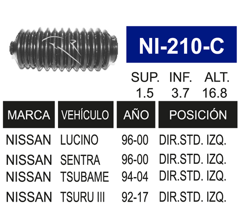 Imagen de NI-210-C MACH. DIR. STD. DER.. TSURU III 96-05