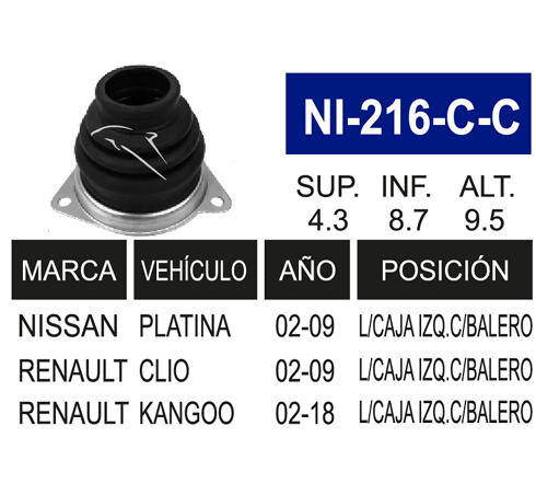 Imagen de NI-216-C MACH. L/C IZQ. Y DER. STD. PLATINA