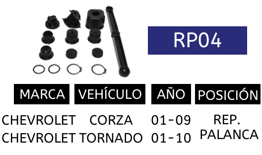 Imagen de RP04 REPUESTO DE PALANCA CORZA TORNADO 01-10