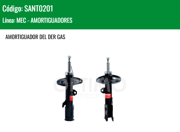 Imagen de SANT0201 AMORTIGUADOR DEL DER GAS