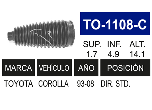 Imagen de TO-1108-C MACH. DIR. HID. COROLLA 93-08