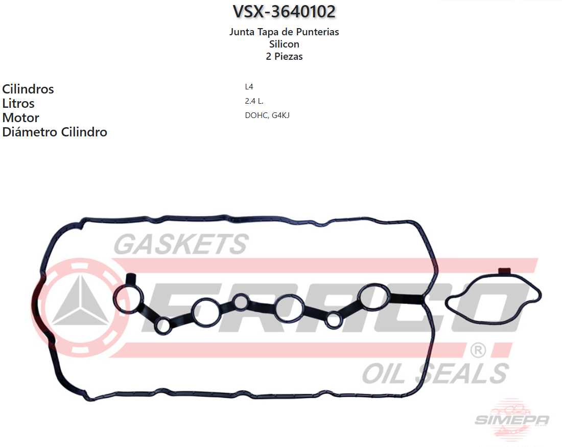 Imagen de VSX-3640102 Hyundai, Kia, L4, 16V, DOHC, 2.0 L. Turb