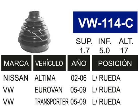 Imagen de VW-114-C MACH. L/R  IZQ. DER. EUROVAN 00-09