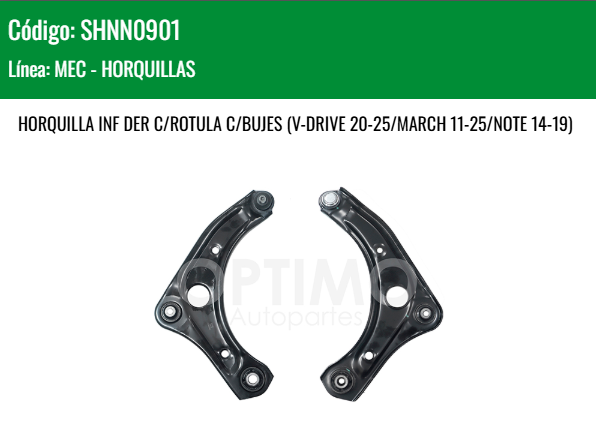 Imagen de SHNN0901 HORQUILLA INF DER 54501-1HK0B