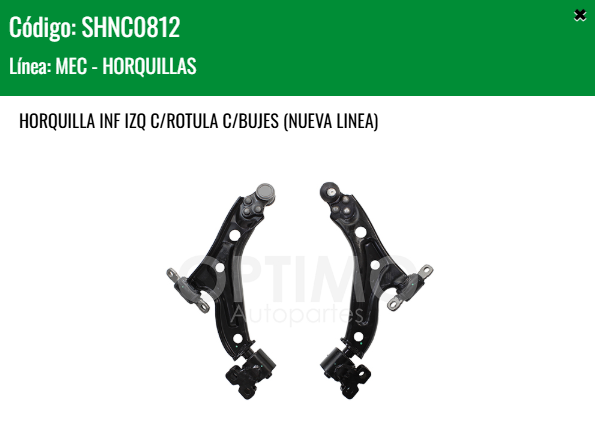 Imagen de SHNC0812 HORQ INF IZQ C/ROTULA C/BUJES